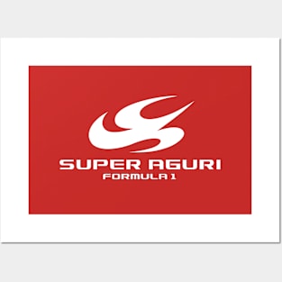 Super Aguri Formula 1 Team logo - white print Posters and Art